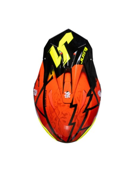 Casco Just1 J-39 Poseidon Negro Amarillo Fluor/Rojo Mate