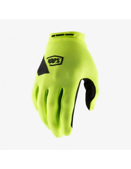 Guantes 100% Ridecamp Amarillo Fluor.
