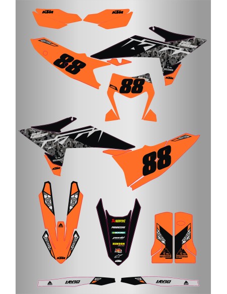 Kit de Adhesivos Hard Enduro Ktm Exc/Exc-f 125-500 2026.