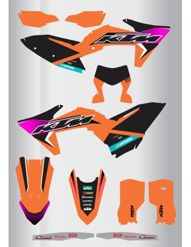 Kit de Adhesivos Efecto Pintura Ktm Exc/Exc-f  24/25.