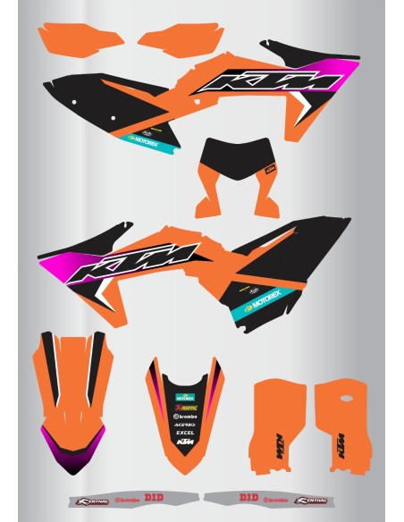 Kit de Adhesivos Efecto Pintura Ktm Exc/Exc-f  24/25.