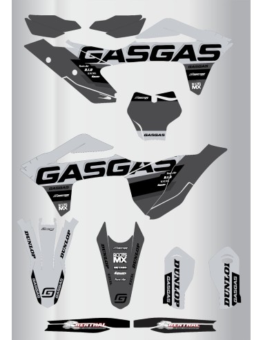 Kit de Adhesivos Gas Gas Gris Mc-Mc/f 21-23.