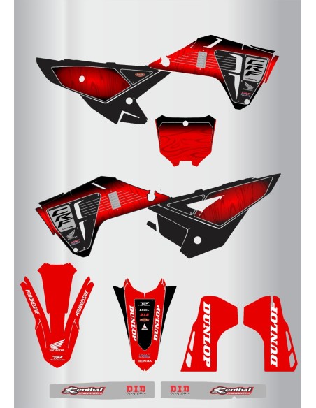 Kit de adhesivos Honda Negro Crf 250-450 2025-2026.