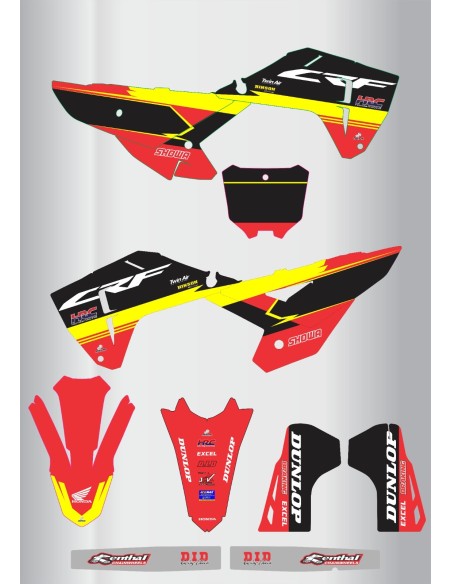 Kit de adhesivos Honda Amarillo Crf 250-450 2025-2026.