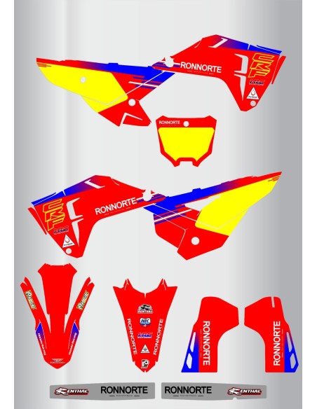 Kit de adhesivos Honda Racing Crf 250-450 2025-2026.