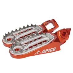 Juego de Estriberas Apico Ktm Sx/Exc 125-450 16-22/Husqvarna Tc/Fc/Te/Fe 125-450 16-22/Gas Gas Mc/Ec 125-450 21-23 Naranja.