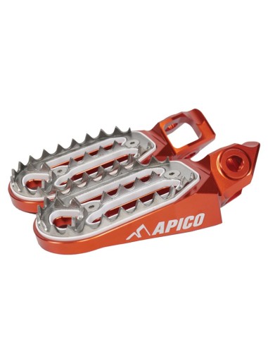 Juego de Estriberas Apico Ktm Sx/Exc 125-450 16-22/Husqvarna Tc/Fc/Te/Fe 125-450 16-22/Gas Gas Mc/Ec 125-450 21-23 Naranja.