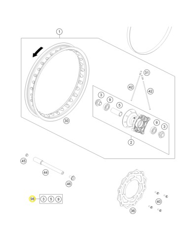 Kit Reparación Rueda Delantera Original Ktm Sx 50 24-27/Sx 65 25-27/Husqvarna Tc 50 24-27/Tc 65 25-27/Gas Gas Mc 50 24-27/Mc 65