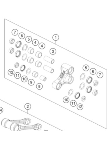 Kit Reparación de Bieleta Superior Original Ktm Sx/Sxf 125-450 14-20/Husqvarna Te/Fe 125-500 14-23/Gas Gas Mc/Ec 125-500 21-23.