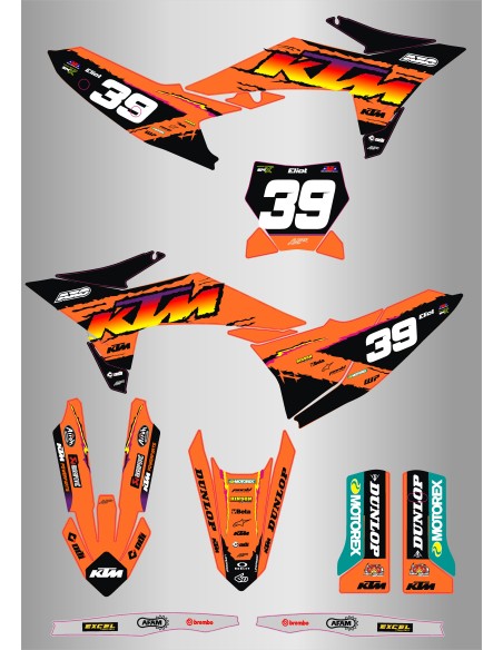 Kit de Adhesivos Ktm Vintage Racing Sx-Sx/f  25-26.