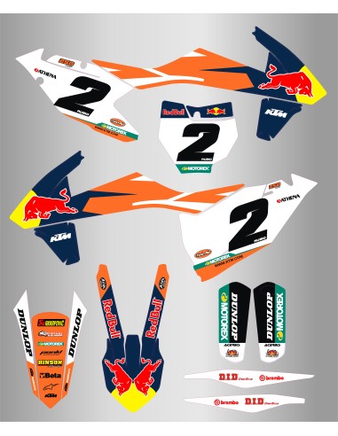 Kit de Adhesivos Ktm Sx/Sx-f 125-450 16-18 Naranja/Azul.