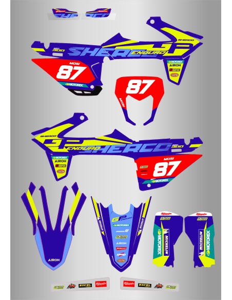 Kit de Adhesivos Sherco Enduro Gp Se/Sef 125-500 25-26 Fluor.