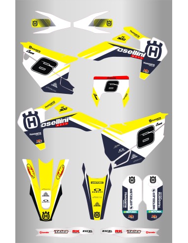 Kit de Adhesivos Husqvarna Osellini Te/Fe 125-501 20-23.