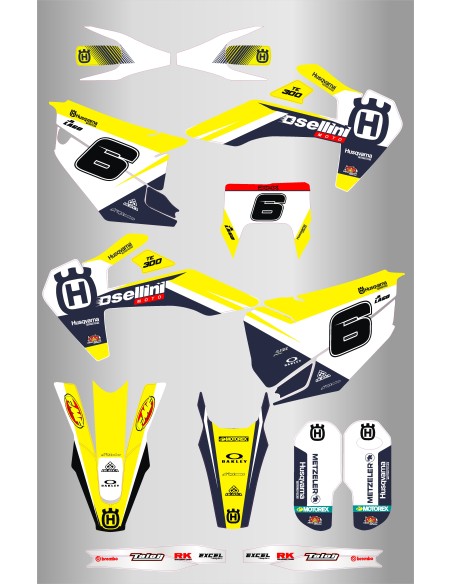 Kit de Adhesivos Husqvarna Osellini Te/Fe 125-501 20-23.