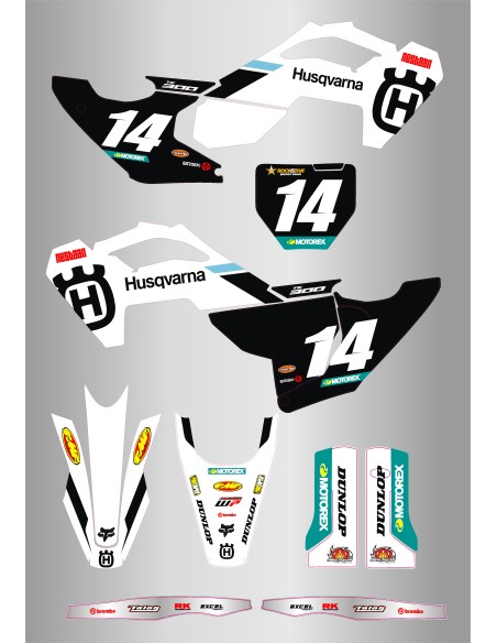 Kit de Adhesivos Husqvarna Factory Tc/Fc 125-450 23-24.