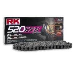 Cadena RK 520 Exw Con Retenes 116Pasos/Enganche Remachable/ Color Plata.
