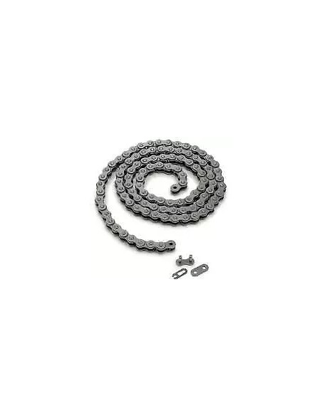 Cadena Original 428 Sin Retenes 124Pasos/Enganche Clip/ Color Plata.