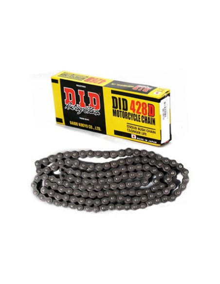 Cadena D.I.D 420 D Sin Retenes 140Pasos/Enganche Clip/Color Plata.