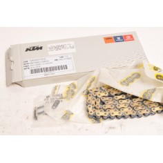 Cadena Original Ktm Regina 420 Sin Retenes 112Pasos/Enganche Clip/Color Oro.