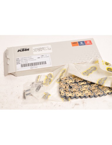 Cadena Original Ktm Regina 420 Sin Retenes 112Pasos/Enganche Clip/Color Oro.
