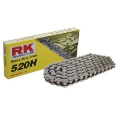 Cadena RK 520 H Sin Retenes 116Pasos/Enganche Clip/ Color Plata.