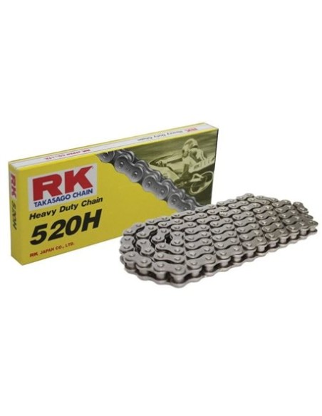 Cadena RK 520 H Sin Retenes 116Pasos/Enganche Clip/ Color Plata.