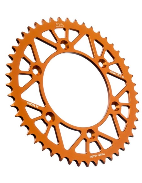 Corona de Aluminio Jt Ktm Sx/Exc 125-500 98-27/Husqvarna Te/Fe 125-501 14-27/Gas Gas Ec/Mc 125-500 21-27 Naranja.