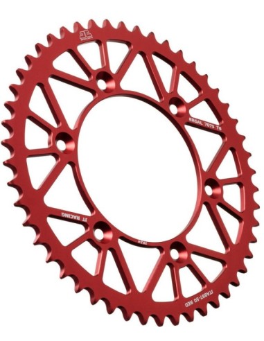 Corona de Aluminio Jt Ktm Sx/Exc 125-500 98-27/Husqvarna Te/Fe 125-501 14-27/Gas Gas Ec/Mc 125-500 21-27 Rojo.