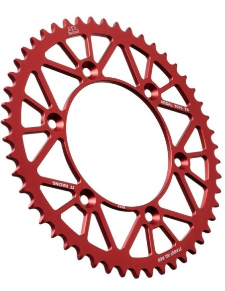 Corona de Aluminio Jt Ktm Sx/Exc 125-500 98-27/Husqvarna Te/Fe 125-501 14-27/Gas Gas Ec/Mc 125-500 21-27 Rojo.