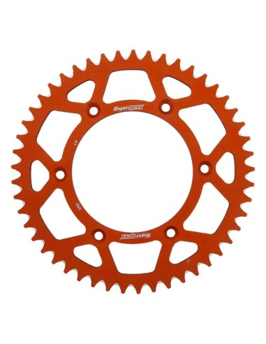 Corona de Aluminio SuperSprox Ktm Sx/Exc 125-500 98-27/Husqvarna Te/Fe 125-501 14-27/Gas Gas Ec/Mc 125-500 21-27 Naranja.