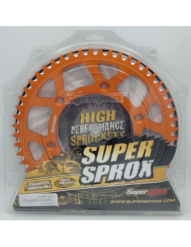 Corona de Aluminio SuperSprox Ktm Sx/Exc 125-500 98-27/Husqvarna Te/Fe 125-501 14-27/Gas Gas Ec/Mc 125-500 21-27 Naranja.