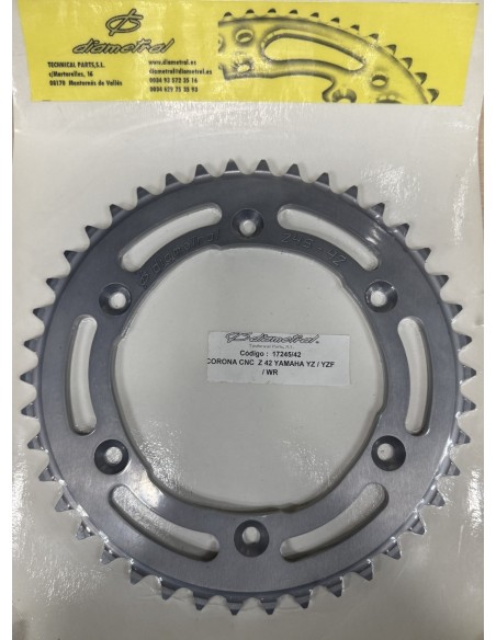 Corona de Aluminio Diametral Yamaha Yz/Yzf 125-450 99-26 Plata.