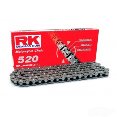 Cadena RK 520 Sin Retenes 116Pasos/Enganche Clip/ Color Plata.