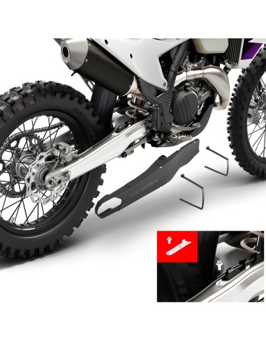 Protector de Basculante Polisport Ktm Sx/Exc 125-500 24-27/Husqvarna Te/Fe 125-501 24-27/Gas Gas Ec/Mc 125-500 24-27 Negro.