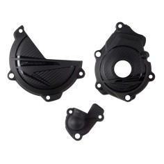 Kit Protección Motor y Bomba Agua Polisport Ktm Sxf 250/350 23-27/Husqvarna Fc 250/350 23-27/Gas Gas Mcf 250/350 24-27 Negro.