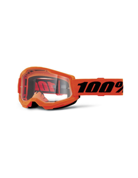 Gafas 100% Strata 2 Neon Naranja - Lente Espejo.