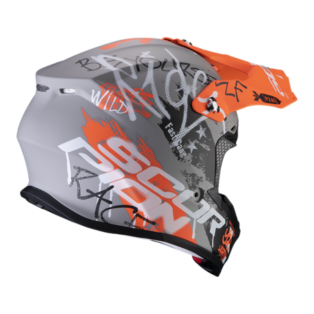 CASCO SCORPION VX-16 AIR ORATIO GRIS MATE/NARANJA