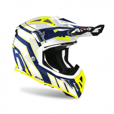 CASCO AIROH AVIATOR ACE ART  AZUL BRILLO