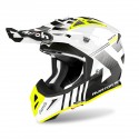 CASCO AIROH AVIATOR ACE NEMESI BLANCO BRILLO