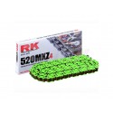 CADENA RK FG520 MXZ4 SÚPER REFORZADA SIN RETENES COLOR VERDE.