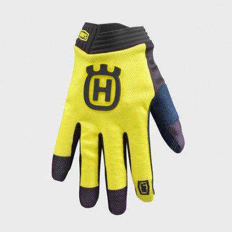 GUANTES HUSQVARNA ITRACK RAILED AZUL/AMARILLO.