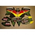 KIT COMPLETO ADHESIVOS MONSTER TEAM SUZUKI RM125 RM250 2001-2011. SIN PORTANUMEROS.