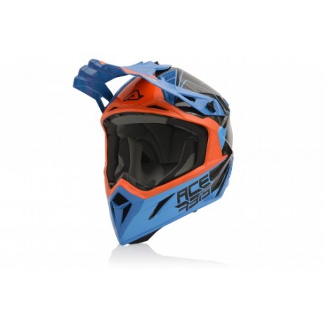 CASCO ACERBIS STEEL CARBON NARANJA/AZUL.