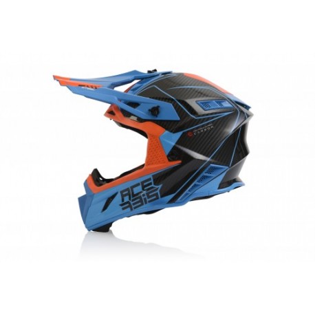 CASCO ACERBIS STEEL CARBON NARANJA/AZUL.