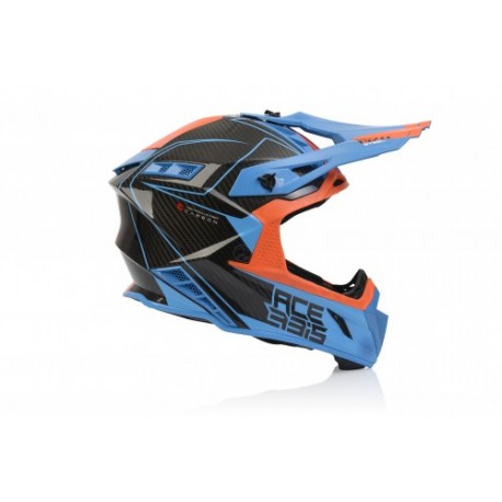 CASCO ACERBIS STEEL CARBON NARANJA/AZUL.