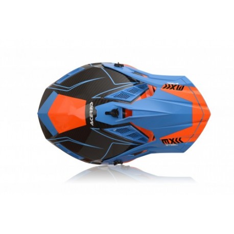 CASCO ACERBIS STEEL CARBON NARANJA/AZUL.