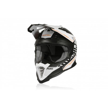CASCO ACERBIS X-RACER VTR AZUL NARANJA/BLANCO MATE.