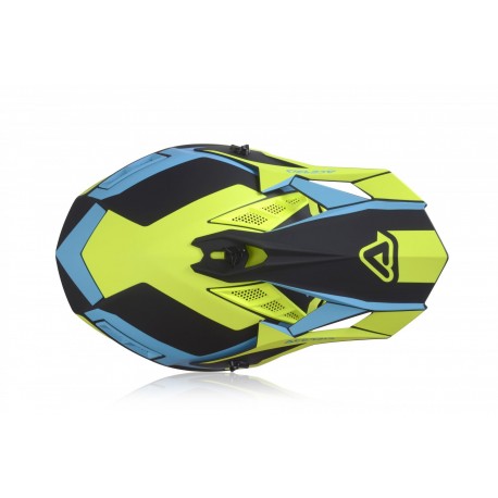 CASCO ACERBIS X-TRACK VTR AMARILLO FLÚOR /AZUL CLARO MATE.