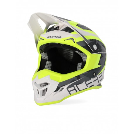 CASCO ACERBIS PROFILE 4 AMARILLO FLÚOR/BLANCO MATE.