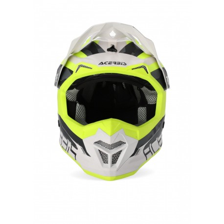 CASCO ACERBIS PROFILE 4 AMARILLO FLÚOR/BLANCO MATE.